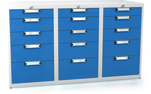 Universal cabinet for workbenches 840 x 1443 x 600 - 15x drawer